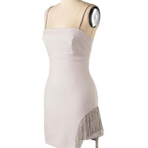 Le Lis Rhinestone Fringe Detail Mini Slip Dress Lavender Size XS NWT
